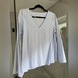 Zara striped poplin blouse